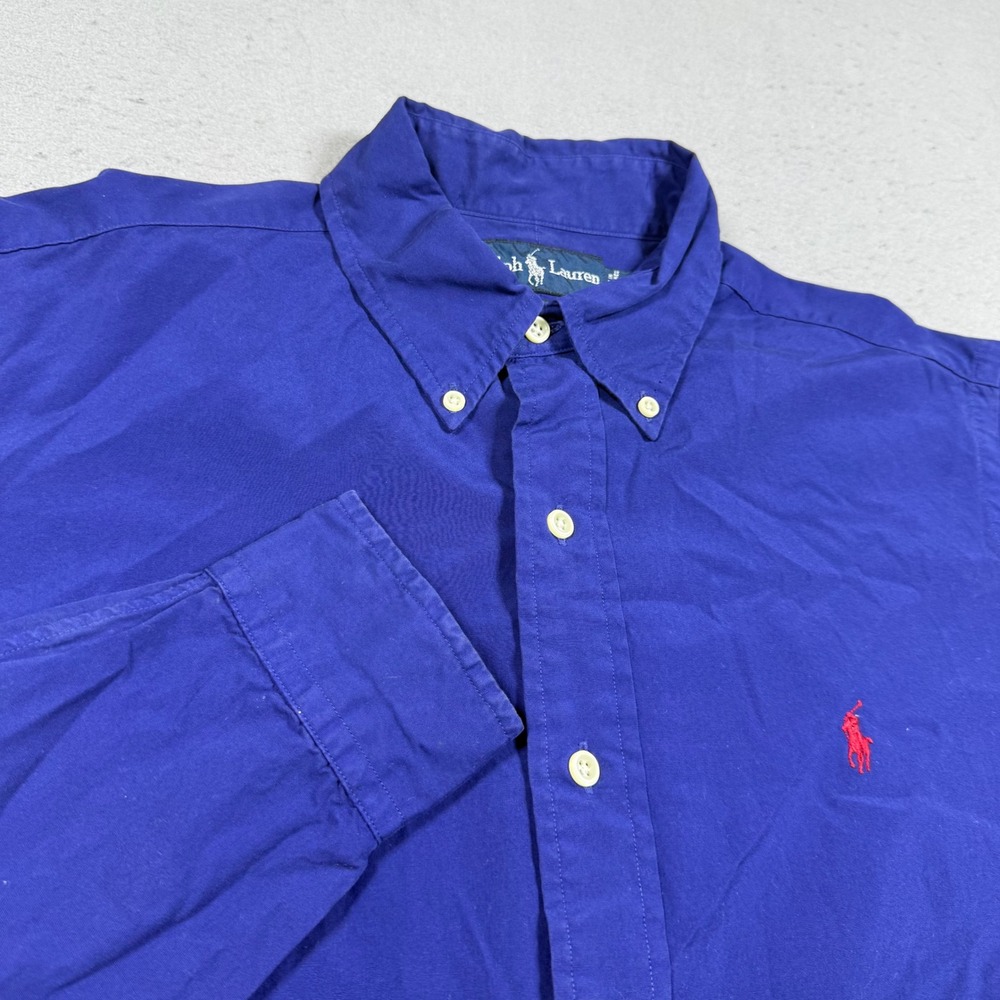 Polo Ralph Lauren Mens Classic Fit Button Down Shirt Purple Long Sleeve Cotton